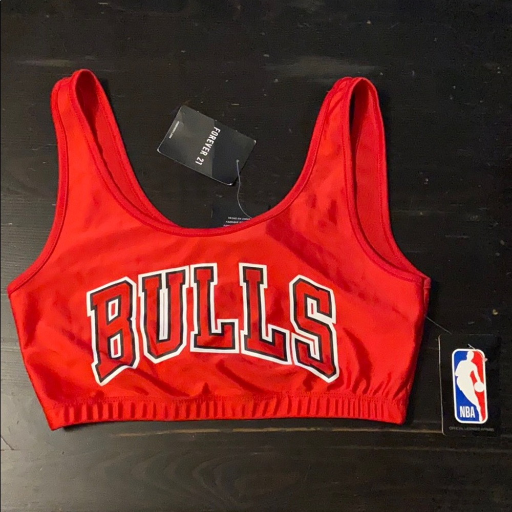 Bulls Logo Crop Top/Sports Bra Small